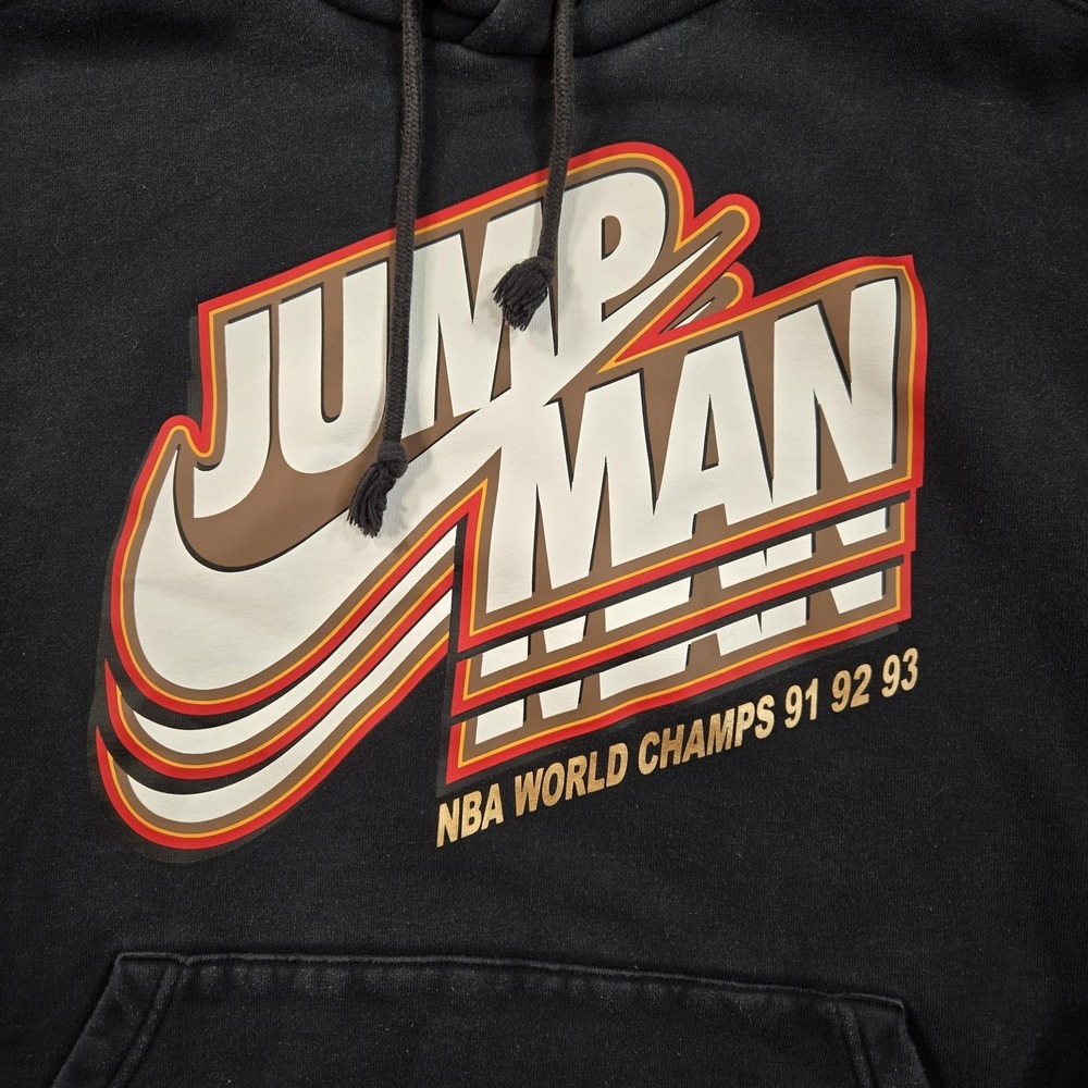 Jordan Hoodie Sweatshirt Mens Large Black Jumpman World Champs Fleece DC9604-010 - Picture 9 of 10